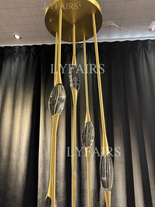 Modern Stick Crystal Chandelier for Staircase/Foyer/Entryway