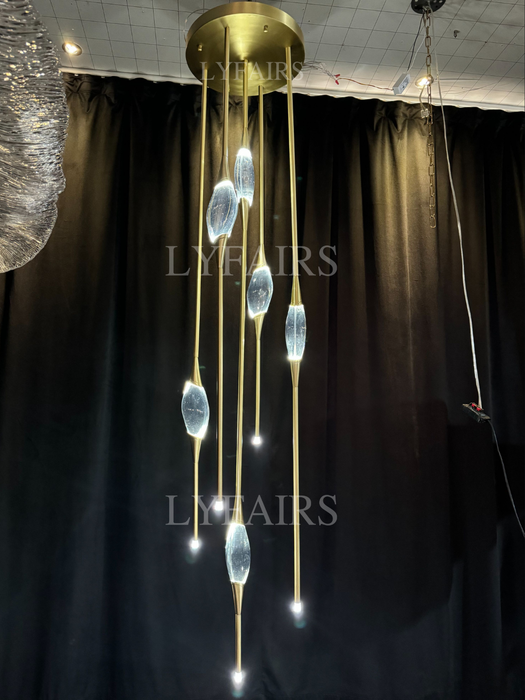 Modern Stick Crystal Chandelier for Staircase/Foyer/Entryway