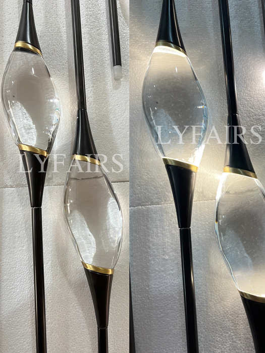 Modern Stick Crystal Chandelier for Staircase/Foyer/Entryway