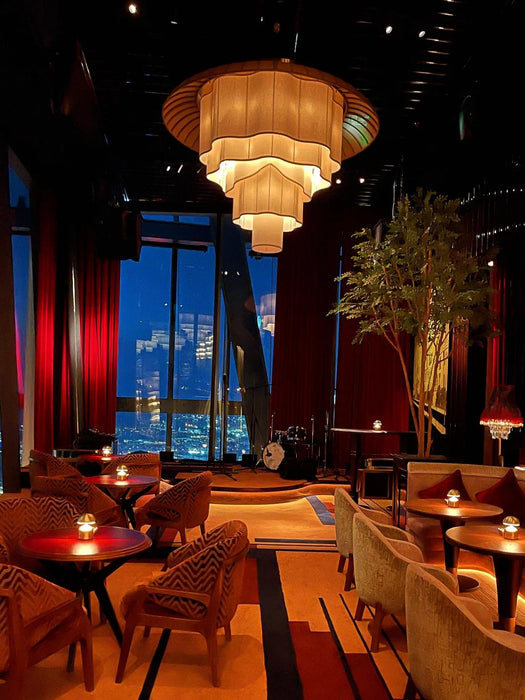 Modern Tiered Wave-edge Fabric Chandelier for Hotel/Restaurant/Living Room