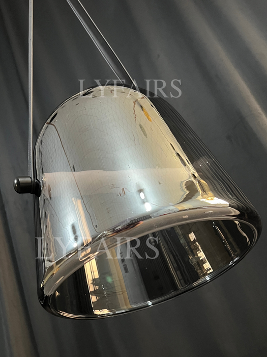 Modern White/Smoky Gray/Clear Glass Pendant