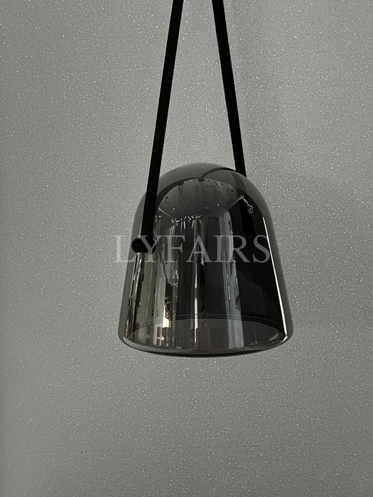 Modern White/Smoky Gray/Clear Glass Pendant