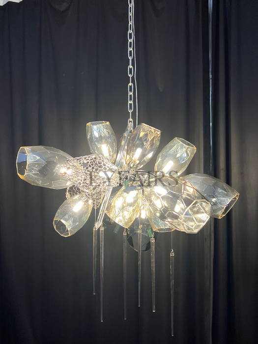 Lampadario moderno a forma di bicchiere di vino Lampadario di lusso leggero italiano per Ding/Soggiorno/Duplex/Villa/Ristorante