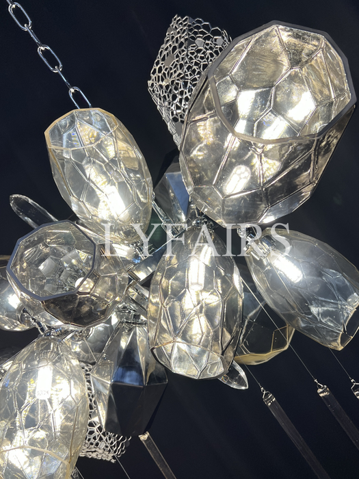 Lampadario moderno a forma di bicchiere di vino Lampadario di lusso leggero italiano per Ding/Soggiorno/Duplex/Villa/Ristorante