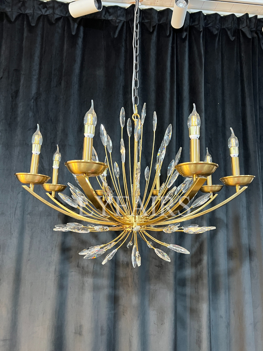 New Romantic Art Lily-Shaped Crystal Chandelier for Living Room/Dining Room