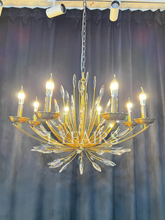 New Romantic Art Lily-Shaped Crystal Chandelier for Living Room/Dining Room