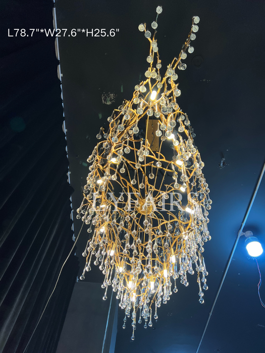 Extra Large Branch Crystal Drops  Chandelier For Living/ Dining Room