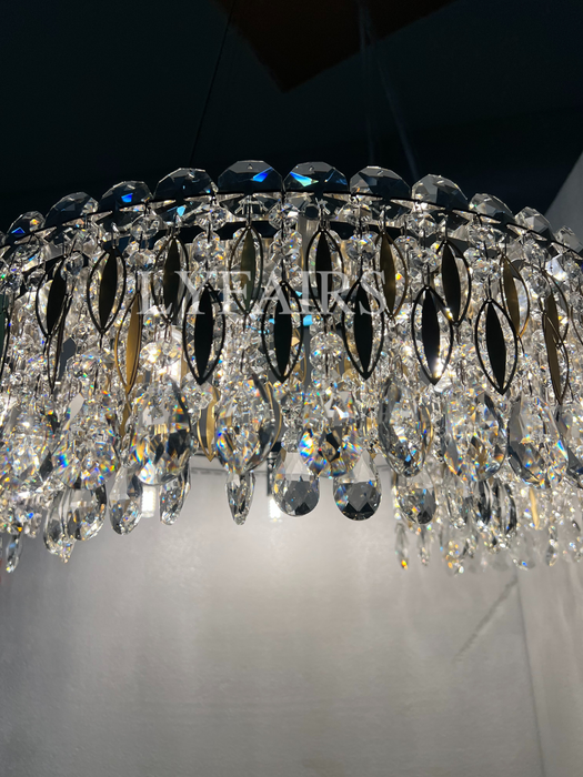 Light Luxury Crystal Beads Drum Collection Flush Mounted/Rectangle/Round Chandelier