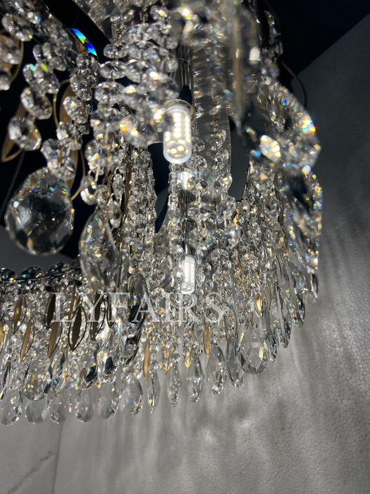 Light Luxury Crystal Beads Drum Collection Flush Mounted/Rectangle/Round Chandelier