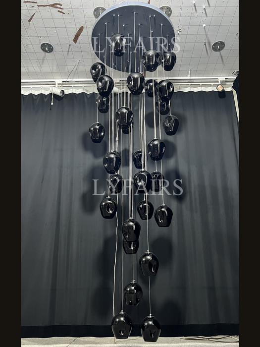 Lampadario di cristallo a spirale lunga di design nordico Lampadario decorativo di lusso moderno e leggero per scala/corridoio