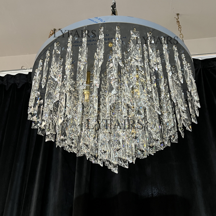 Lampadario a sospensione in cristallo di lusso oversize con montaggio a incasso per soggiorno/camera da letto