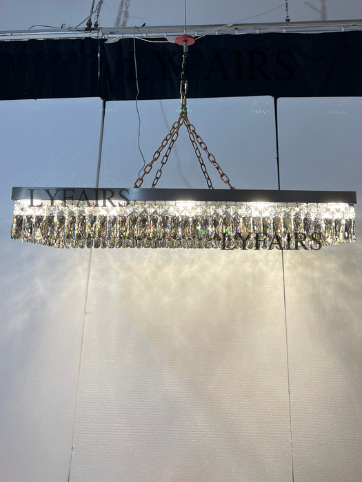 Oversize Modern Mirror Stainless Steel Crystal Pendant Flush Mount Chandelier for Living Room/Bedroom