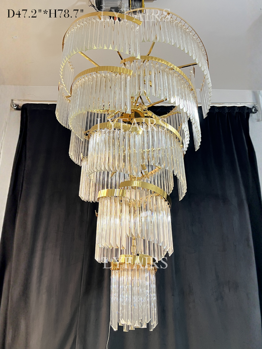 Oversized Modern Designer Creative Multi-tiered Luxury Spiral Crystal Chandelier  For High-ceiling Foyer/Entryway/Hallway