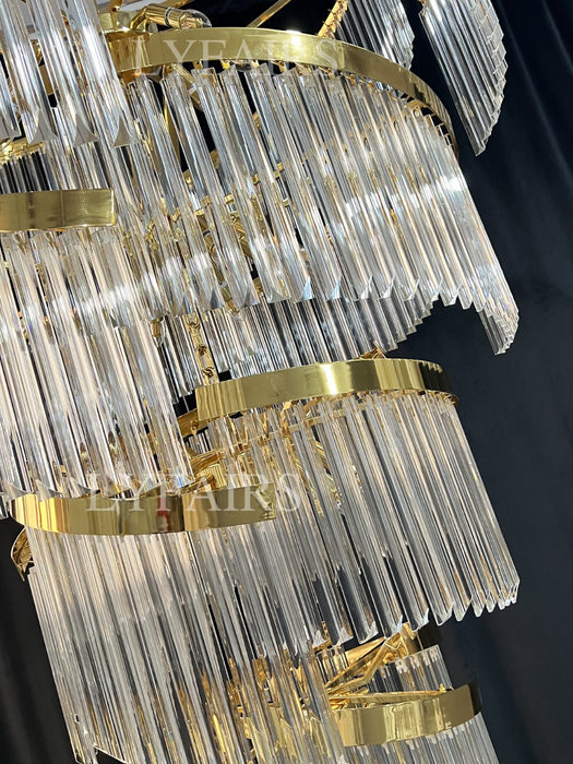 Oversized Modern Designer Creative Multi-tiered Luxury Spiral Crystal Chandelier  For High-ceiling Foyer/Entryway/Hallway