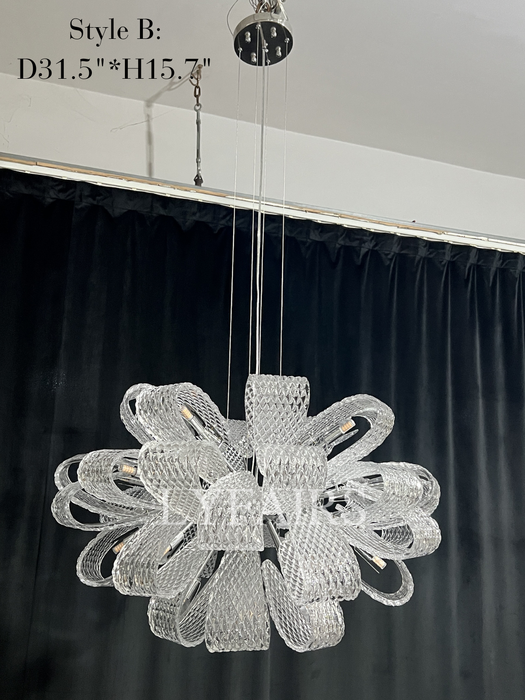 Post-Modern Art Glass Flower Bouquet Pendant Chandelier for Living/Dining Room/Bedroom