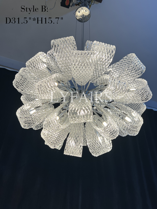 Post-Modern Art Glass Flower Bouquet Pendant Chandelier for Living/Dining Room/Bedroom