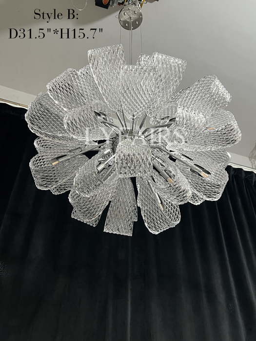 Post-Modern Art Glass Flower Bouquet Pendant Chandelier for Living/Dining Room/Bedroom