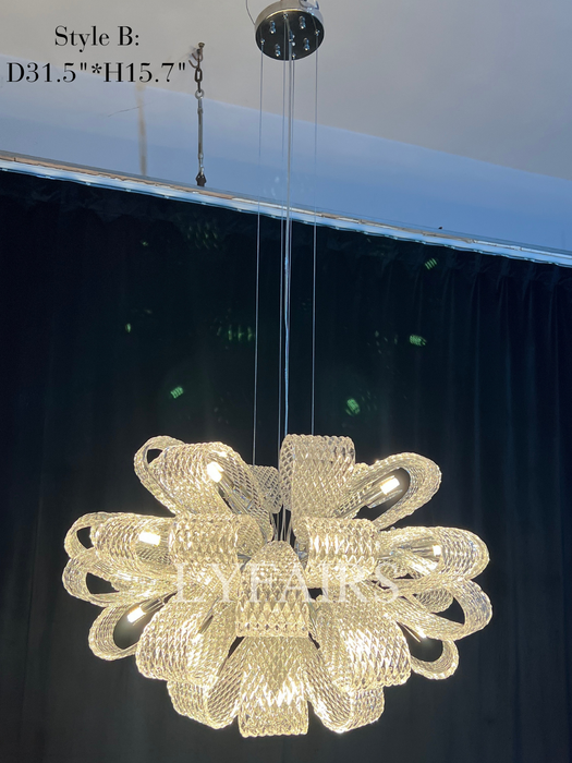 Post-Modern Art Glass Flower Bouquet Pendant Chandelier for Living/Dining Room/Bedroom