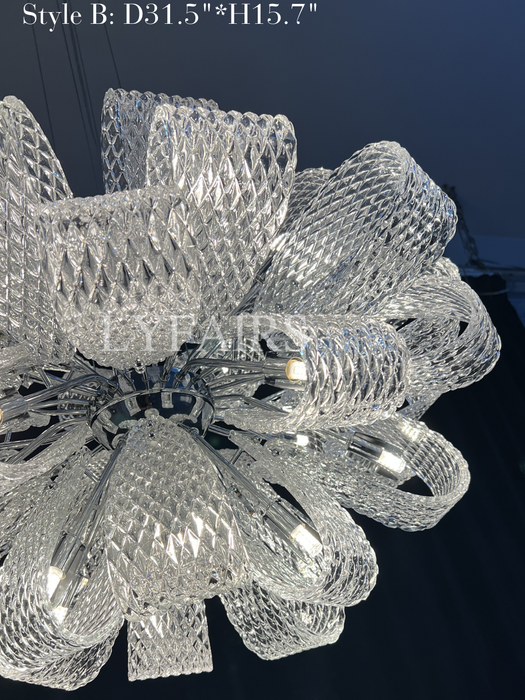 Post-Modern Art Glass Flower Bouquet Pendant Chandelier for Living/Dining Room/Bedroom