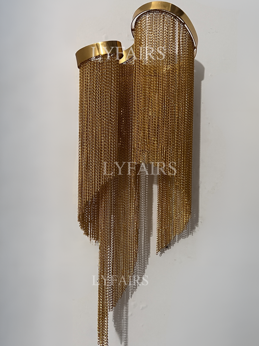 Post-Modern Extra Large Stainless Steel Tassel Wall Lamp