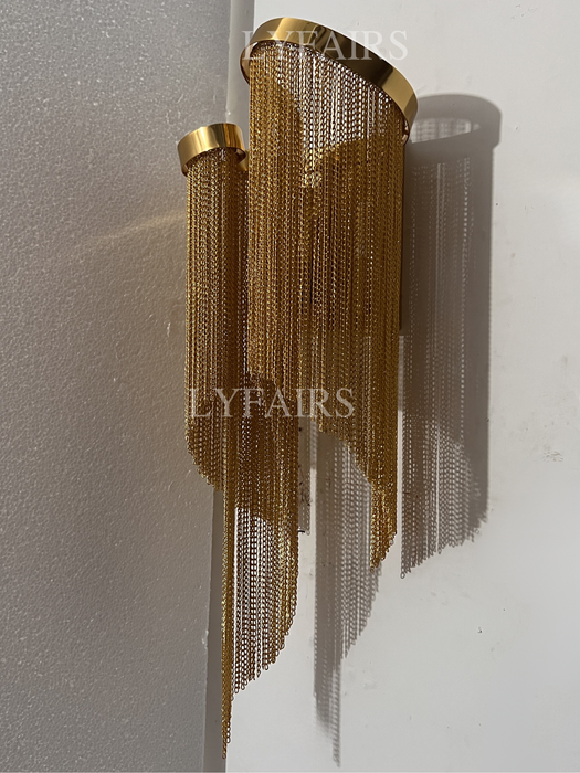 Post-Modern Extra Large Stainless Steel Tassel Wall Lamp