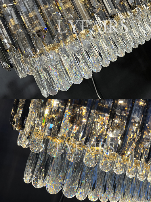 Lampadario di cristallo da incasso a soffitto