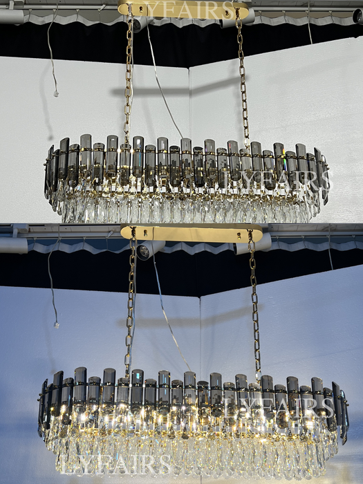 Lampadario di cristallo da incasso a soffitto