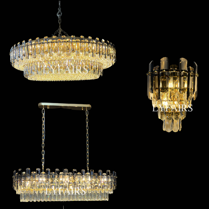 Lampadario di cristallo da incasso a soffitto