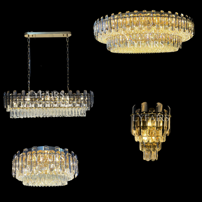 Lampadario di cristallo da incasso a soffitto