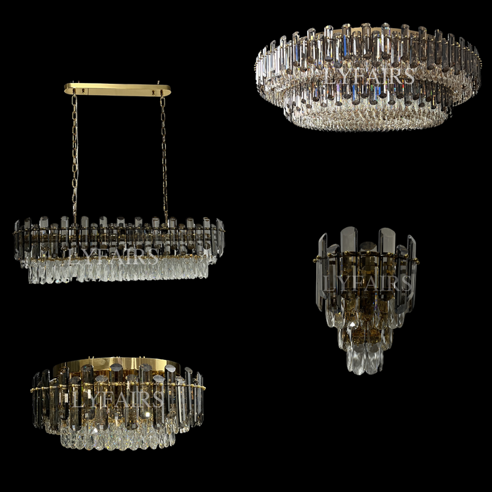 Lampadario di cristallo da incasso a soffitto