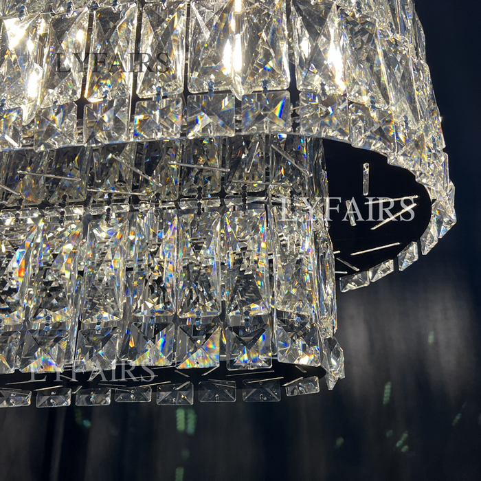 Stunning Modern Rectangle Ceiling Light Crystal Chandelier for Dining Table/Coffee Table/Living Room/Bedroom