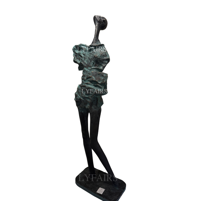 Textured Bronze Abstract Human Form Sculpture