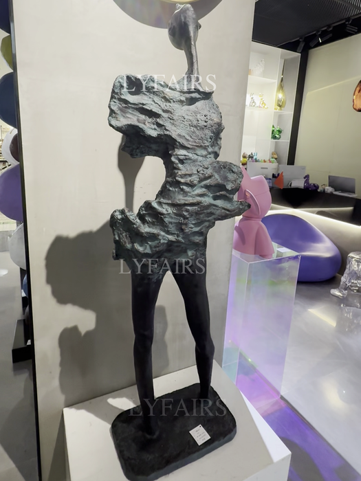 Textured Bronze Abstract Human Form Sculpture