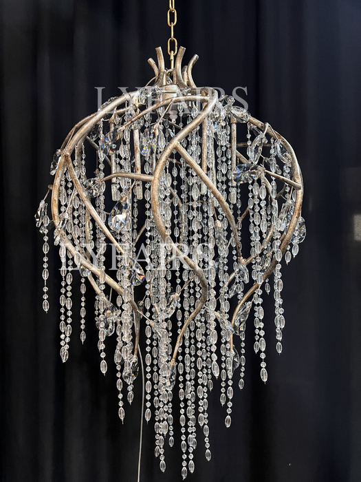 Colgante de cristal de rama creativa de diseñador de estilo vintage para mesa de comedor/entrada