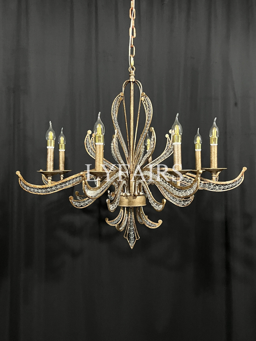 Lampadario a candela in argento in stile vintage per soggiorno/sala da pranzo