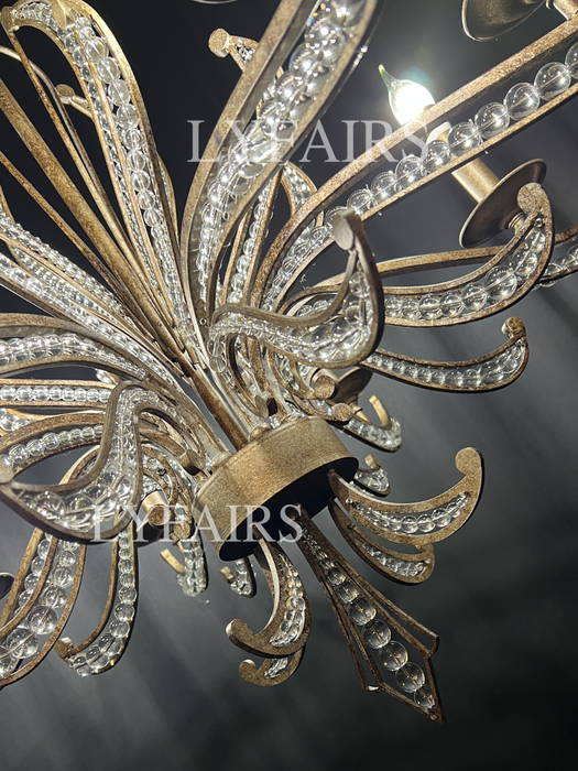 Lampadario a candela in argento in stile vintage per soggiorno/sala da pranzo