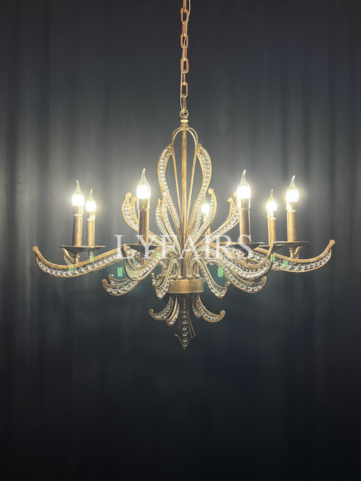 Lampadario a candela in argento in stile vintage per soggiorno/sala da pranzo