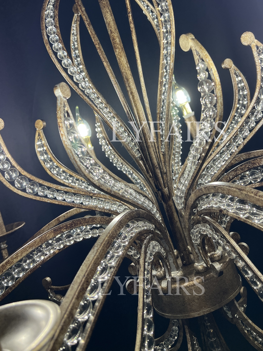 Lampadario a candela in argento in stile vintage per soggiorno/sala da pranzo