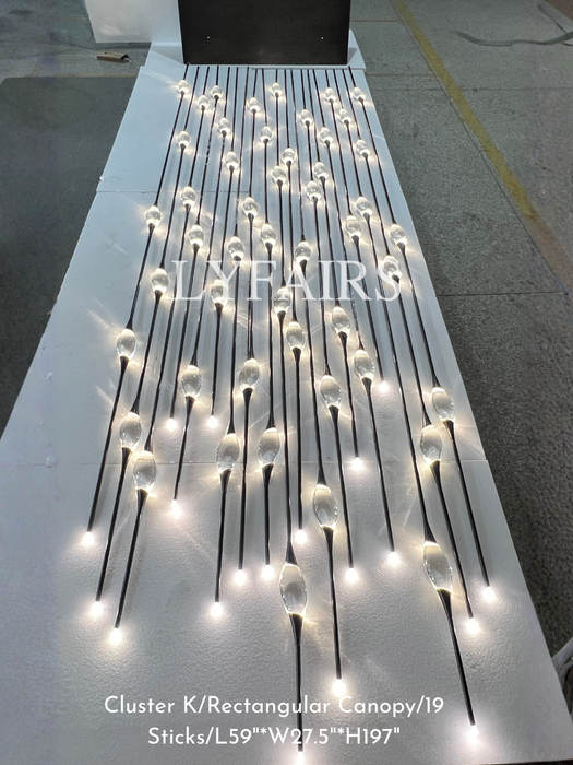 Modern Stick Crystal Chandelier for Staircase/Foyer/Entryway