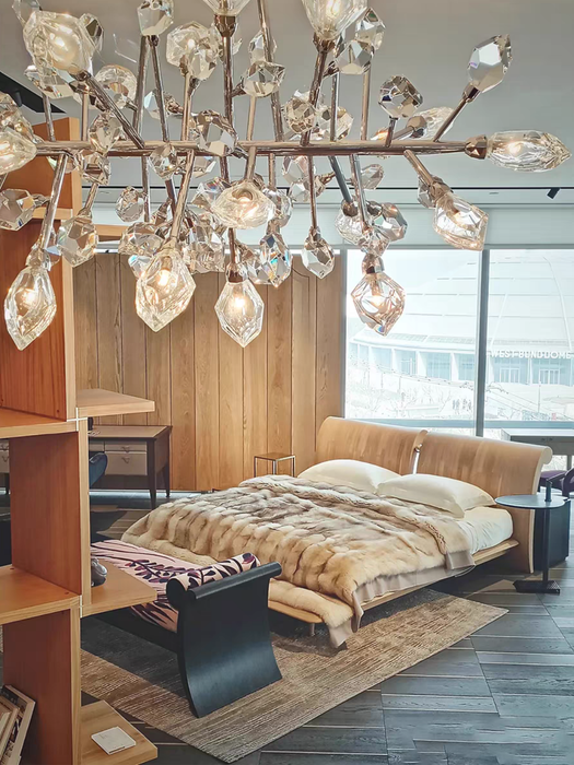 Luxury Linear Crystal Fruit Chandelier for Low Ceiling