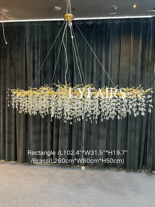 Affordable New French Style Branch Crystal Chandelier Crystal Leaves Ceiling Light Fixture