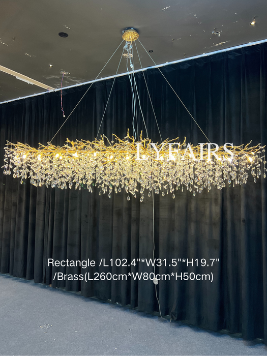 Affordable New French Style Branch Crystal Chandelier Crystal Leaves Ceiling Light Fixture