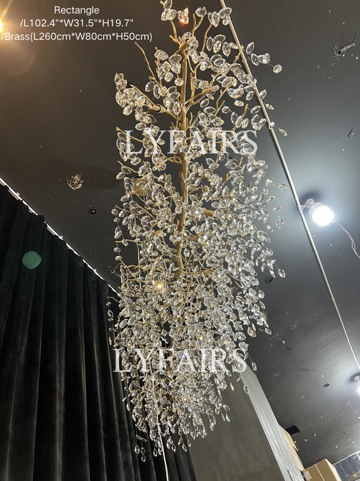 Affordable New French Style Branch Crystal Chandelier Crystal Leaves Ceiling Light Fixture