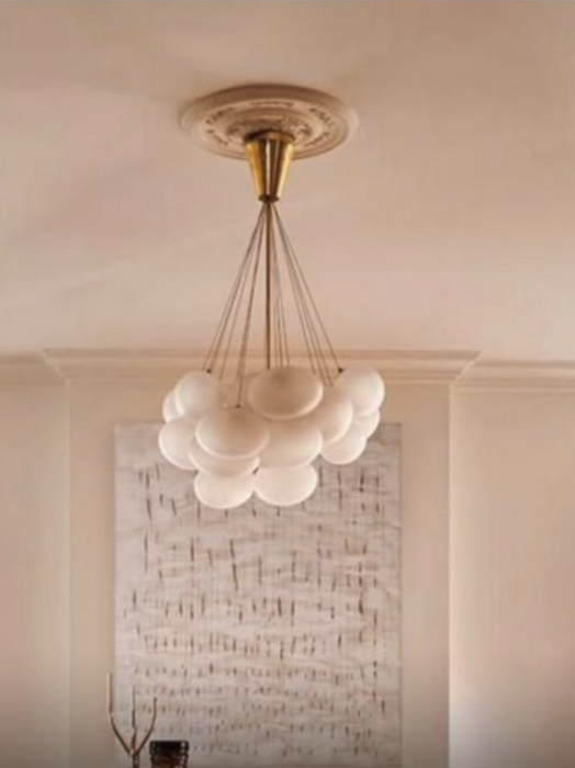 Customized Glass Cluster Chandelier in Dark Bronze Finish