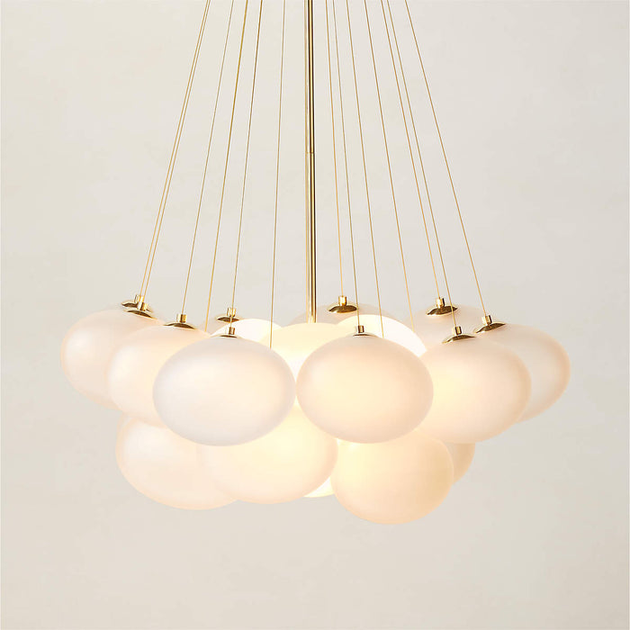 Customized Glass Cluster Chandelier in Dark Bronze Finish