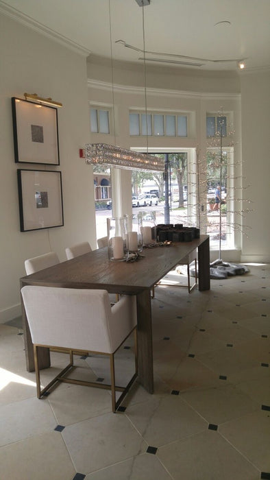 Lampadario a sospensione in cristallo cubico rettangolare decorativo per sala da pranzo Lampada a sospensione di lusso con finitura oro