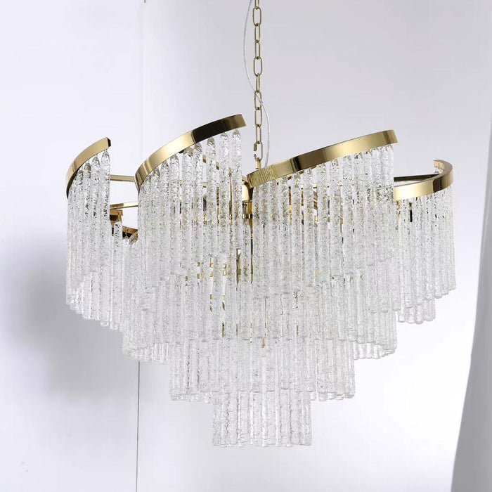 Lampadario in vetro a spirale a più livelli creativo leggero di lusso modello di design per soggiorno / camera da letto / foyer