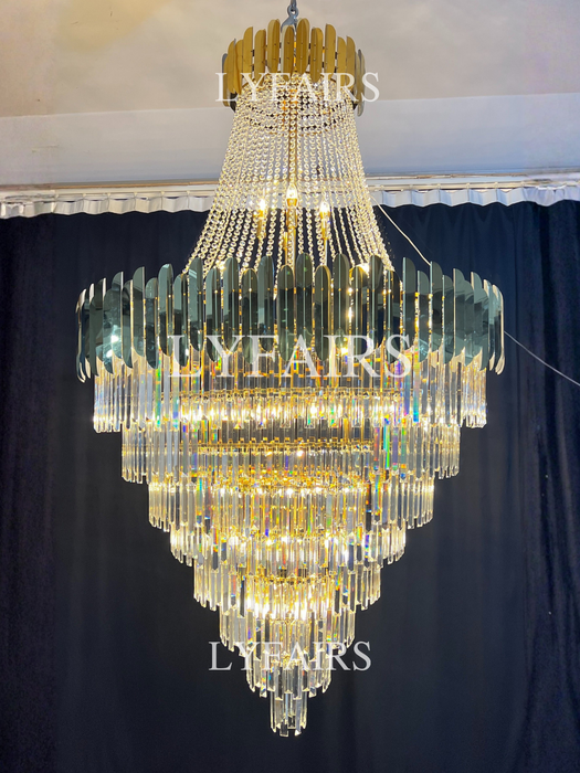 Extra Large Gold Luxury Crystal Chandelier Modern Art Designer Crystal Light For Living Room/Foyer
