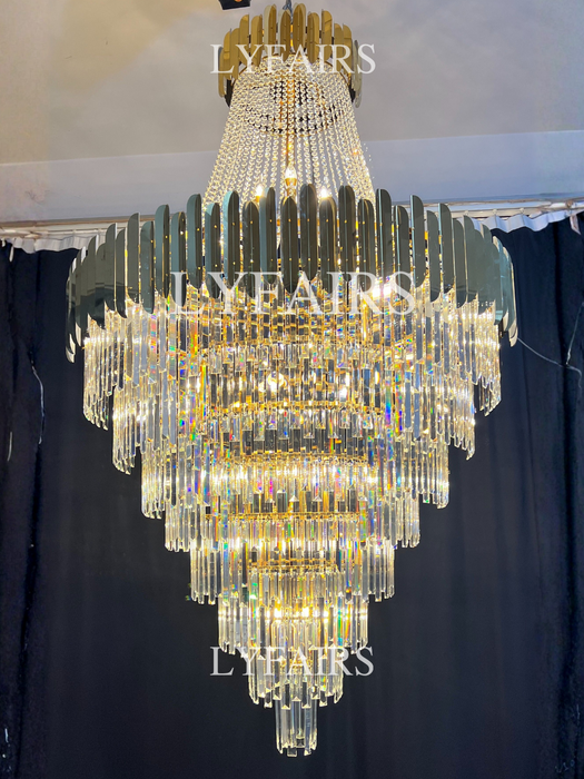 Extra Large Gold Luxury Crystal Chandelier Modern Art Designer Crystal Light For Living Room/Foyer