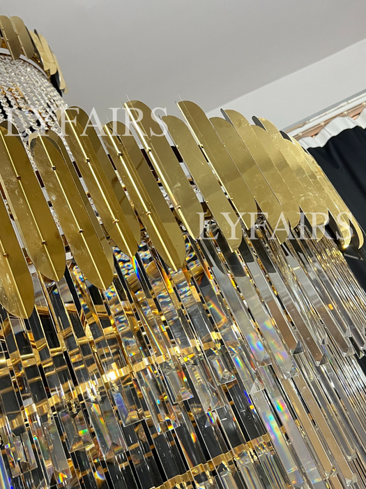 Extra Large Gold Luxury Crystal Chandelier Modern Art Designer Crystal Light For Living Room/Foyer